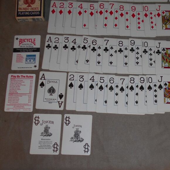 Bicycle Jumbo Index Open Deck Lot: M2207 Purple Back/X2206 Red Back - Picture 4 of 11